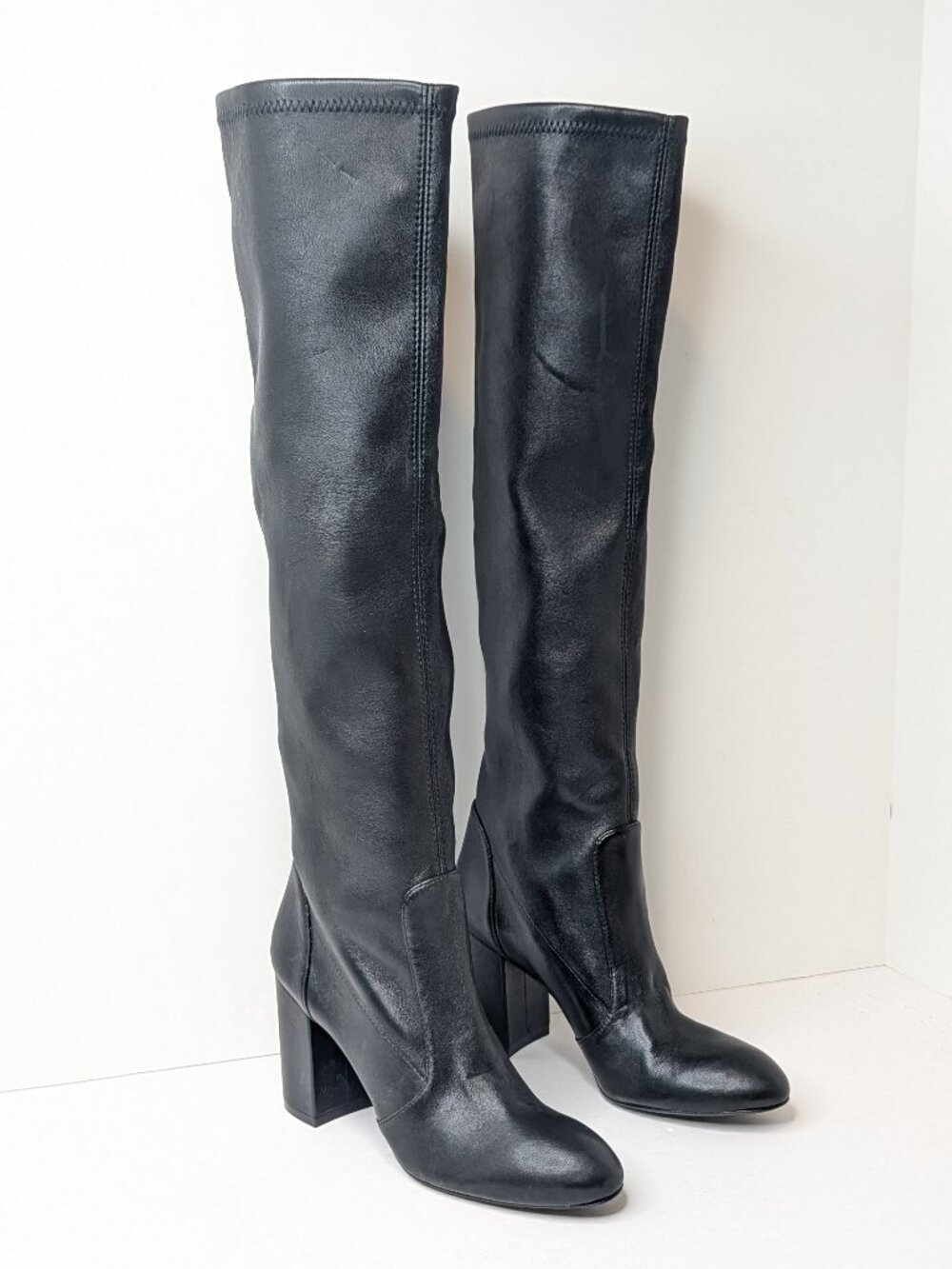 Stuart Weitzman Yuliana 85 Knee High Boots Black Leather Womens 6.5 Narrow